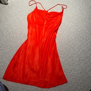 Zara Orange Satin Dress